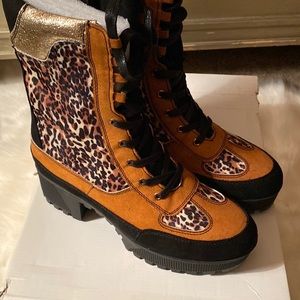 Leopard print boots